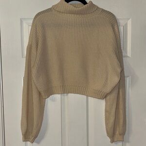 MAKE A BUNDLE! Cream Cropped Turtleneck Sweater